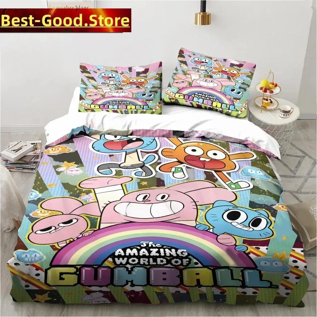Carton The Amazing World Beding Set Gumbal Young Boys Young Girls Twin Quen King-Sized Dimensionsd Dimensions Soft Duvet Cover Pilowcase Bed boys