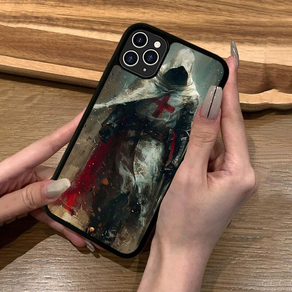 Knights Templar Luxury Phone Case Silicone PC+TPU For For IPhone 11 12 13 14 15 16 Plus Pro Max Cover