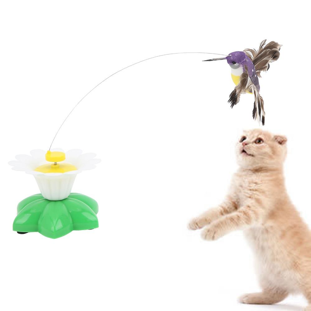 360 Degree Rotatable Flying Bird Butterfly Cat Toy Lifelike Cat Toy Interactive Play