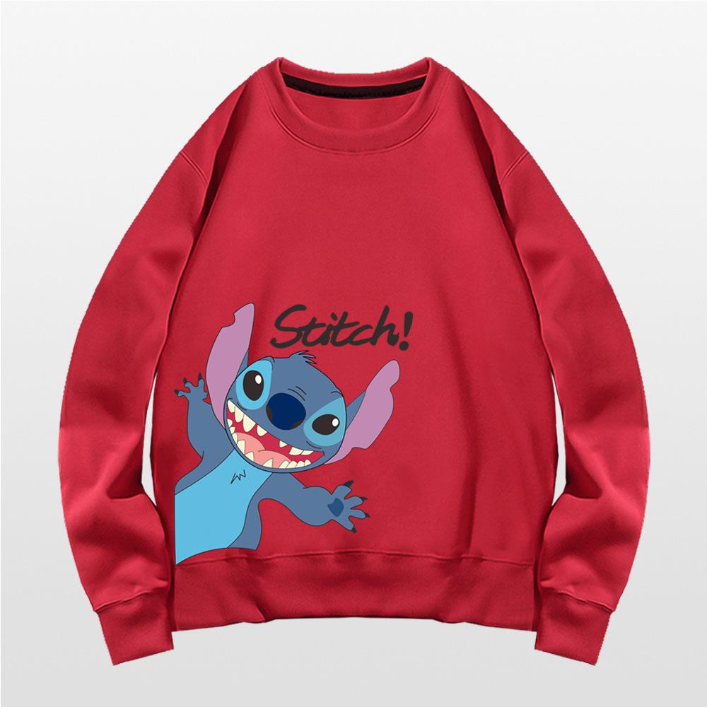 Stitch Crew Neck Sweater Men's and Women's Trendy Brand Autumn Animation Cute Couple Loose Shoulder Clothes