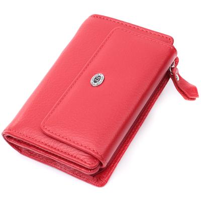 Ideal Wallet with Coin Holder Made of Genuine Leather ST Leather 22739 Red