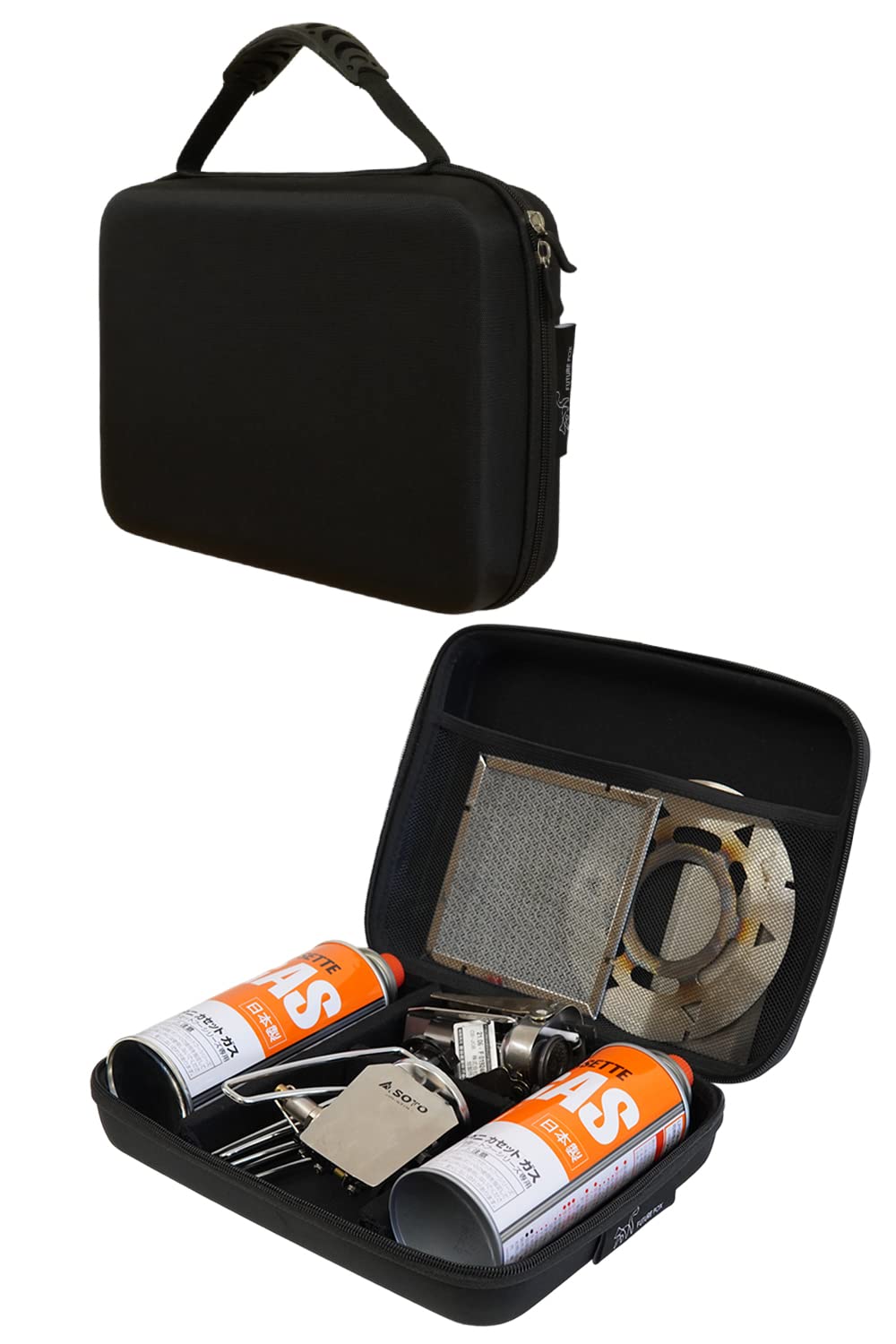 

FUTUREFOX Iwatani Junior Компактная горелка CB-JCB Чехол для хранения, Одноконфорочная компактная походная плита, Хранение газового баллона, Также совместима с ST-310