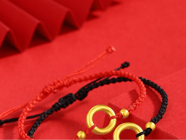 Shuibei 999 Zlatý Tkaný Náramek Mírová Spona pro Pár - Dárek Věčný Uzel pro Přítelkyni