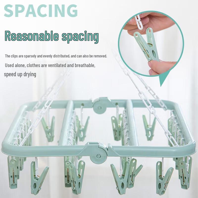 MENGTING 32-Clip Folding Laundry Drying Rack