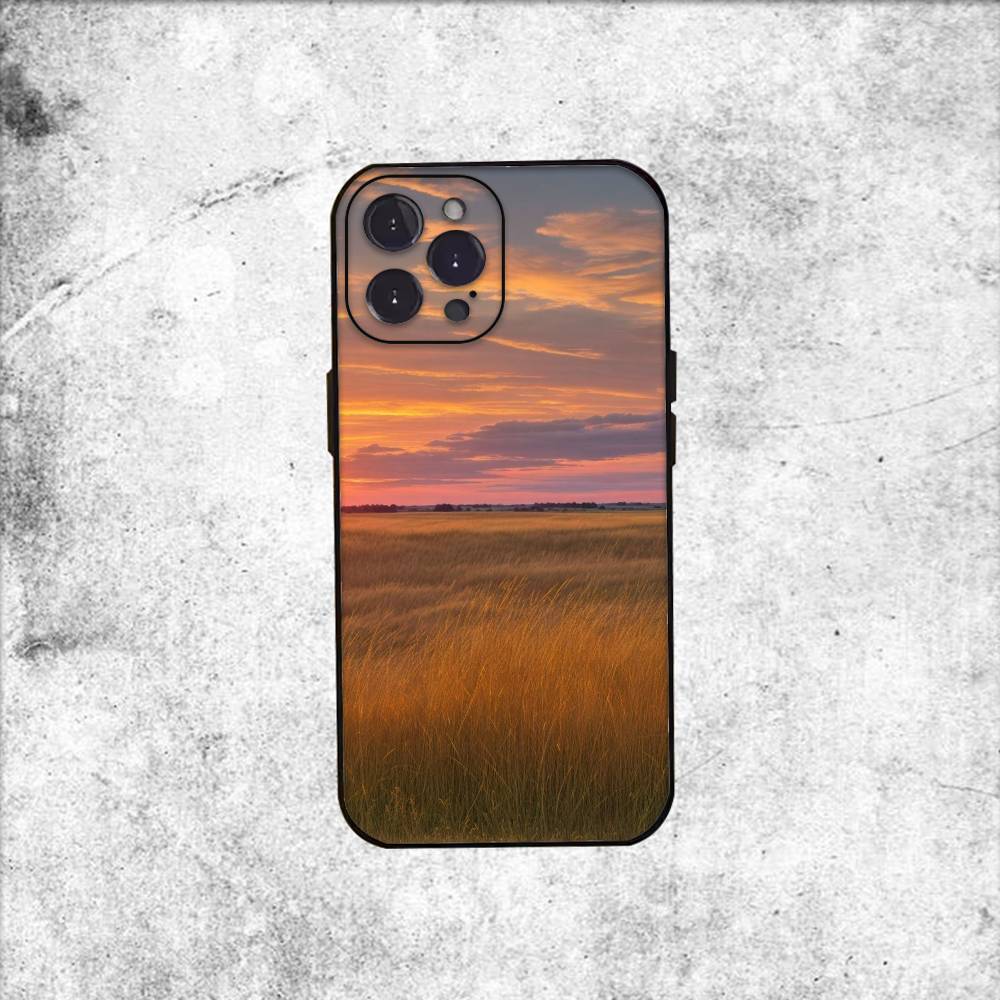 natural landscape Phone Case Silicone black Soft For IPhone 17,16,15,14,13,12,11,SE,Plus Pro Max