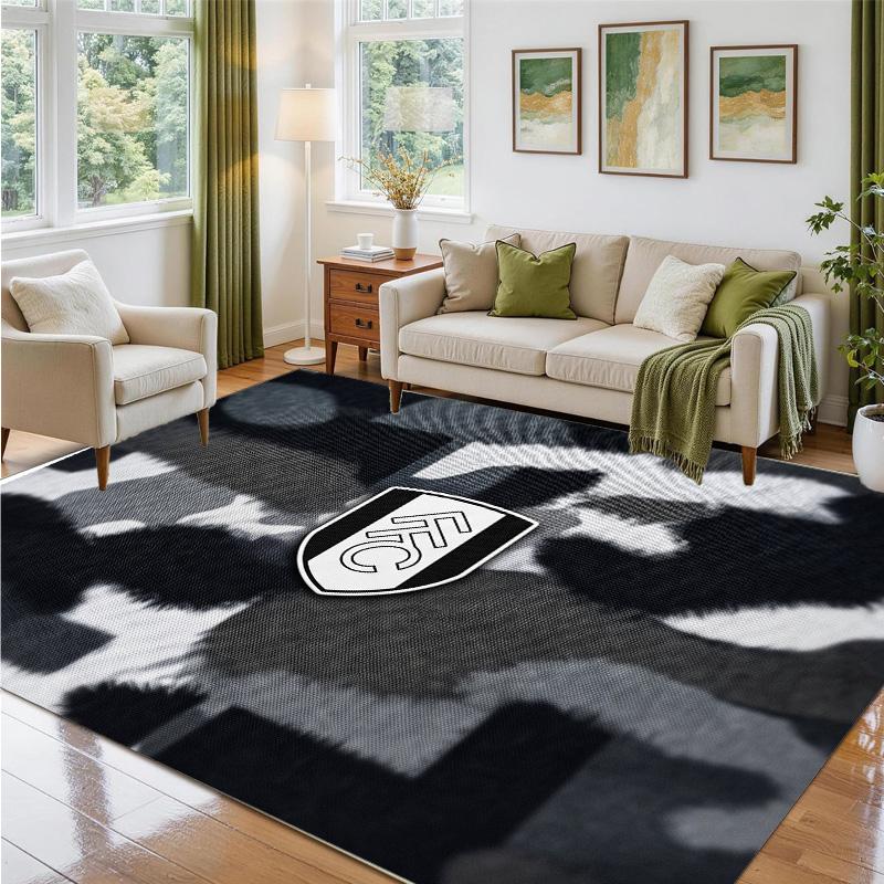 Fulham Voetbal Design Kristalfluweel Tapijt Zacht Decoratief Matje voor Slaapkamer Entree
