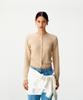 Coor Women Mohair Wool Blend Crop Cardigan (Melange Beige)