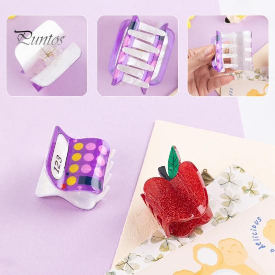 Acrylic Hair Claw School Bus Pencil Computer Fruit Shape Hair Clip Women Grabber Style Hairpin Hair Accessories