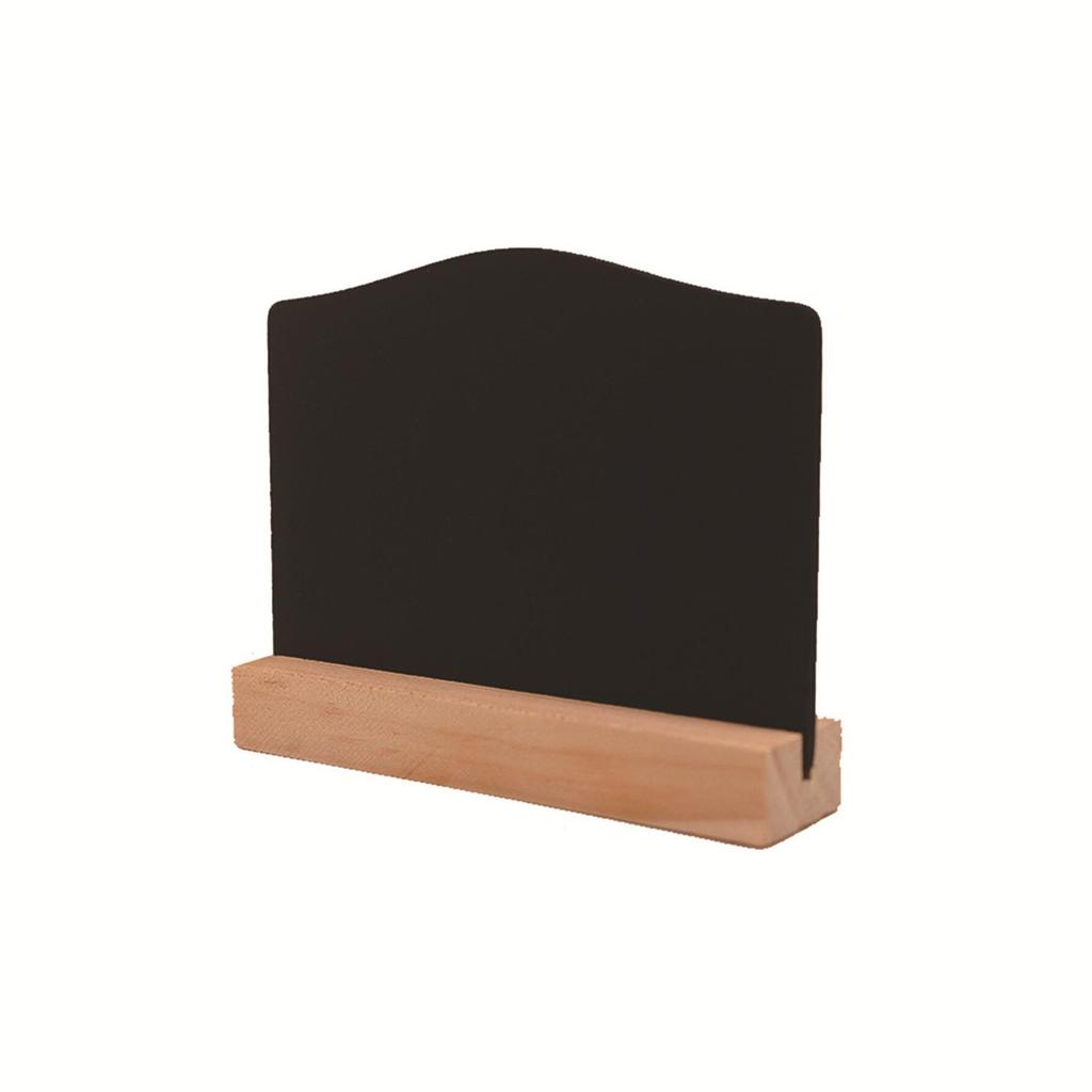Wooden Double-Sided Desktop Blackboard Stand: Rewritable Table Card Display & Food Marker.