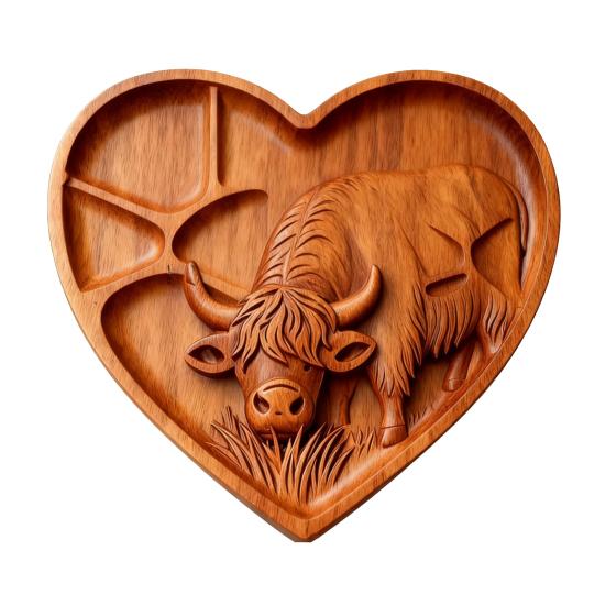 

Deli Tray Rustic Rabbit Shape Serving Board with Multiple Compartments Natural Wood Smooth Surface Meat Fruit Nuts Snacks Organizer D