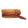 Borsa Rotonda in Rattan Fatta a Mano Elegante Borsa a Spalla Intrecciata a Mano da Donna per Spiaggia Feste Quotidiane Lavorazione a Maglia su Tutto il Lato con Fodera Interna