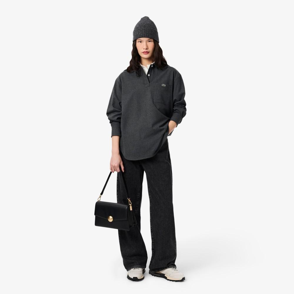 [Lacoste] Women's Flannel Polo Top CF5440-55N050