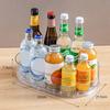 Storage Box Organizer Refrigerator Storage Rack 360-degree Rotatable Fridge Storage Box Spice Rack with Capacity Transparent