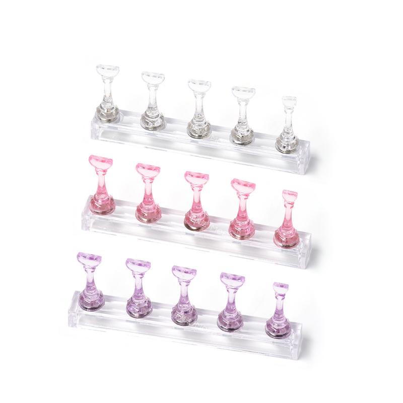 Non-Magnetic Nail Stand For Press On Nails Display Acrylic Nail Tips Practice Holder Reusable Nail Stand For Beginners Diy Salon