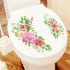 Gift Creative Design Self-adhesive Floral Toilet Stickers Home Decoration Wall Mural Gorgeous Flower Decals
