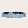 PU Leather Belts with Relief Flower Buckle Adjust Size Pin Buckle Waist Belt Woman Jeans Dresses Skirt Coat Waistband