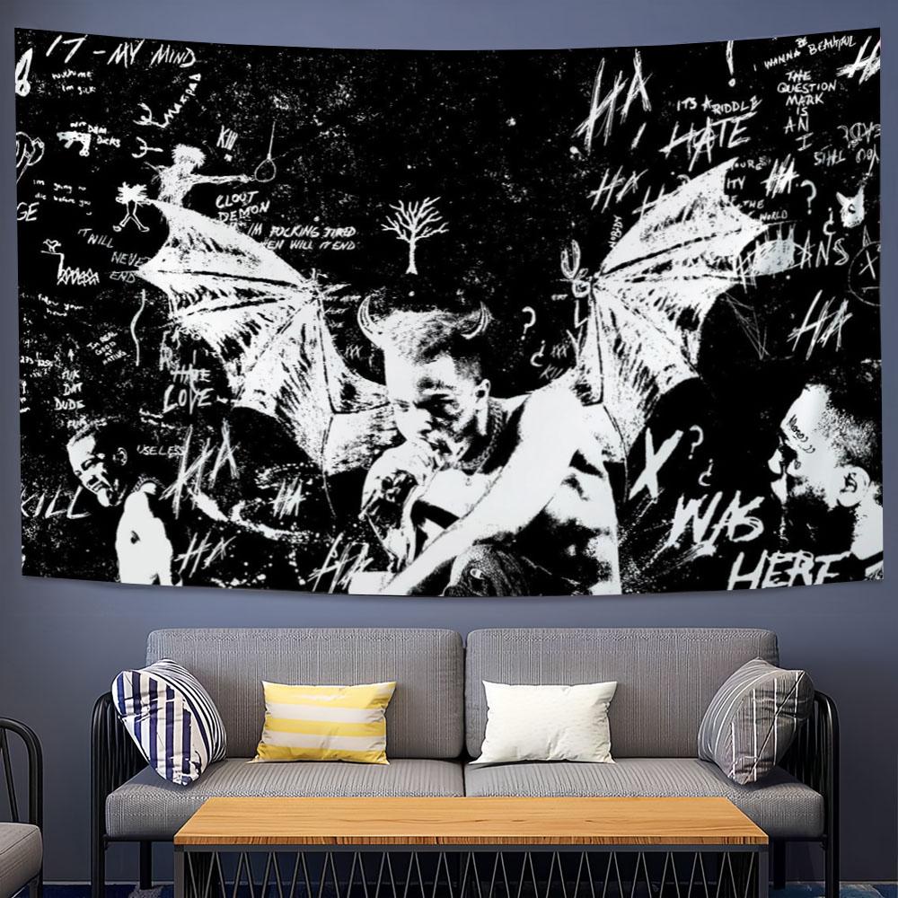 

TXXXTentacion Background Tapestry Hip Hop Rapper Wall Decor For Party Bedroom Dorm and Headboard Decoration 74x94cm(29x37in)