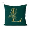 1Pc Green Pillow Cover 45*45cm Gold Letters Throw Pillow Cushion Cover Car Home Decoration Sofa Cushion Covers Pillowcase