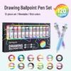 Lan Guo 60-Color Multi-Function Ballpoint Pen Set - Press-Type, Ten-in-One for Painting & Catching Fish