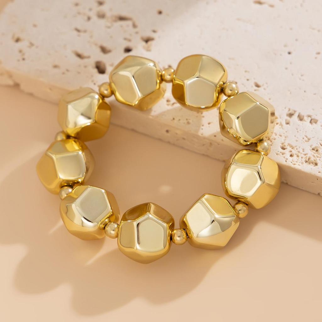 Stylish European & American CCB Necklace Set: Irregular Large Beaded Round-Cut Design