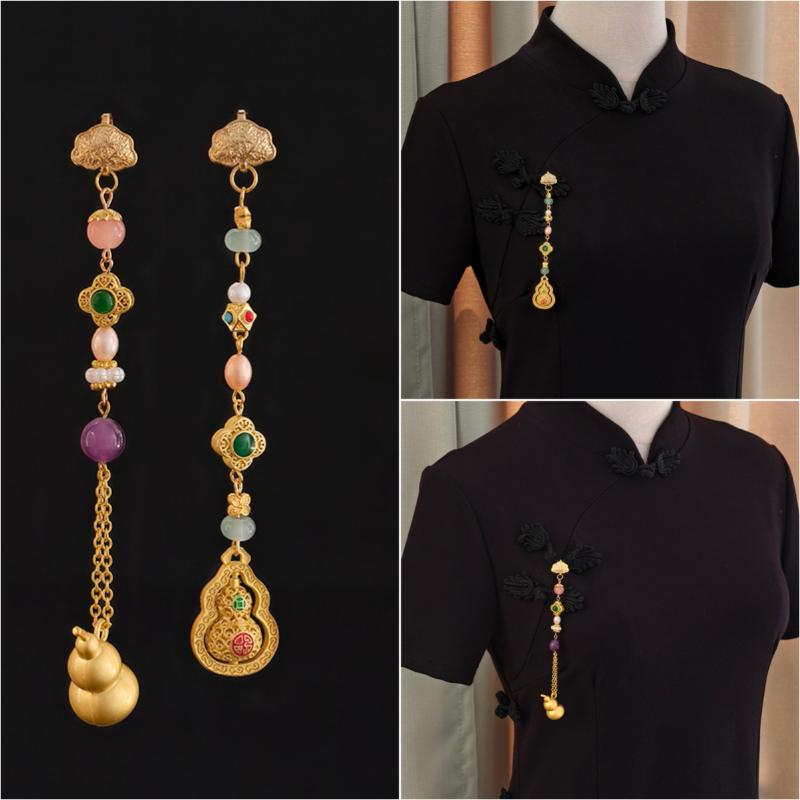 Ancient Style Waist Jade Ornament Waist Pendant Chinese Hanfu Cheongsam Hanging Tassel Waist Chain Pendants Dress Waist Decor