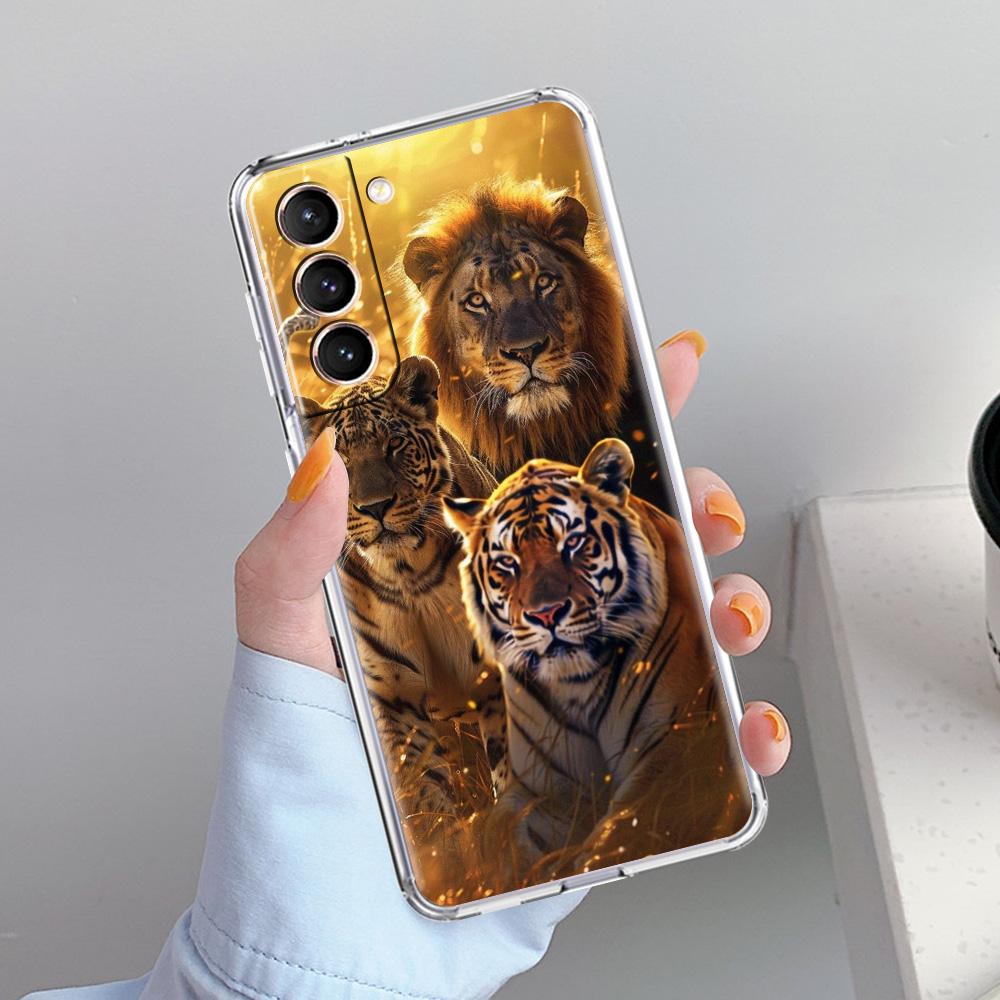 Handyhülle für Samsung Galaxy S26 S25 S24 S23 S22 Ultra S20 S21 FE 5G Plus Weiche Klare Hülle Cooles Tier Tiger Löwe