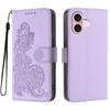 (iPhone 16, Purple) For iPhone 16 Phone Cases Mandala Flower Leather Wallet Mobile Cover with Strap