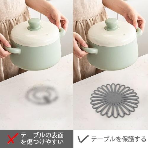 DARENYI Silicone Trivets, Heat-Resistant, Set of 3, Stylish, Non-Slip, Wall-Mountable, Easy To Clean, Round (Gray)