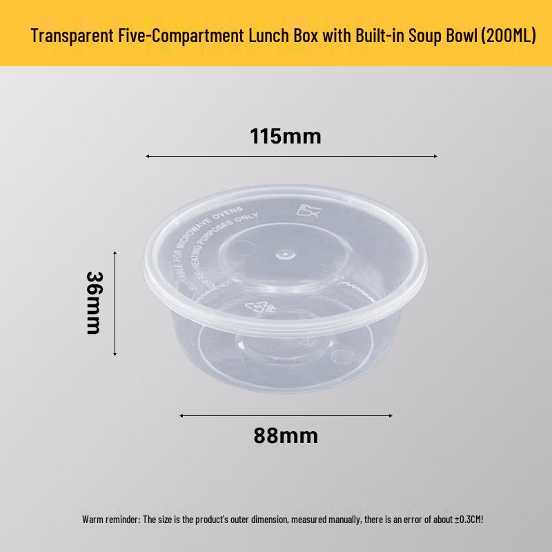 COFLYEE Disposable 5-Compartment Takeout Containers 450 Units