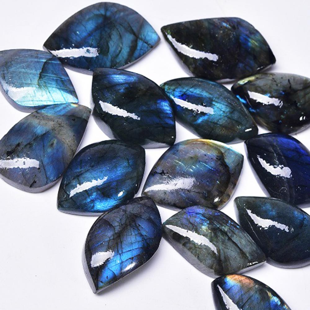 5 Pezzi Lotti Cabochon di Labradorite Naturale Pietra Piatta Lucidato Fai da Te Creazione Artigianato in Pietra Ovale Pera E Molteplici Forme Geometriche
