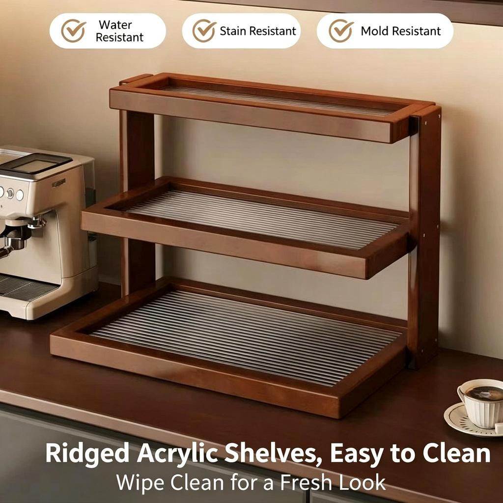 Acrylic countertop cup holder storage shelf desktop organizer for teacups mugs and water glasses suitable for coffee shops corner storage and display