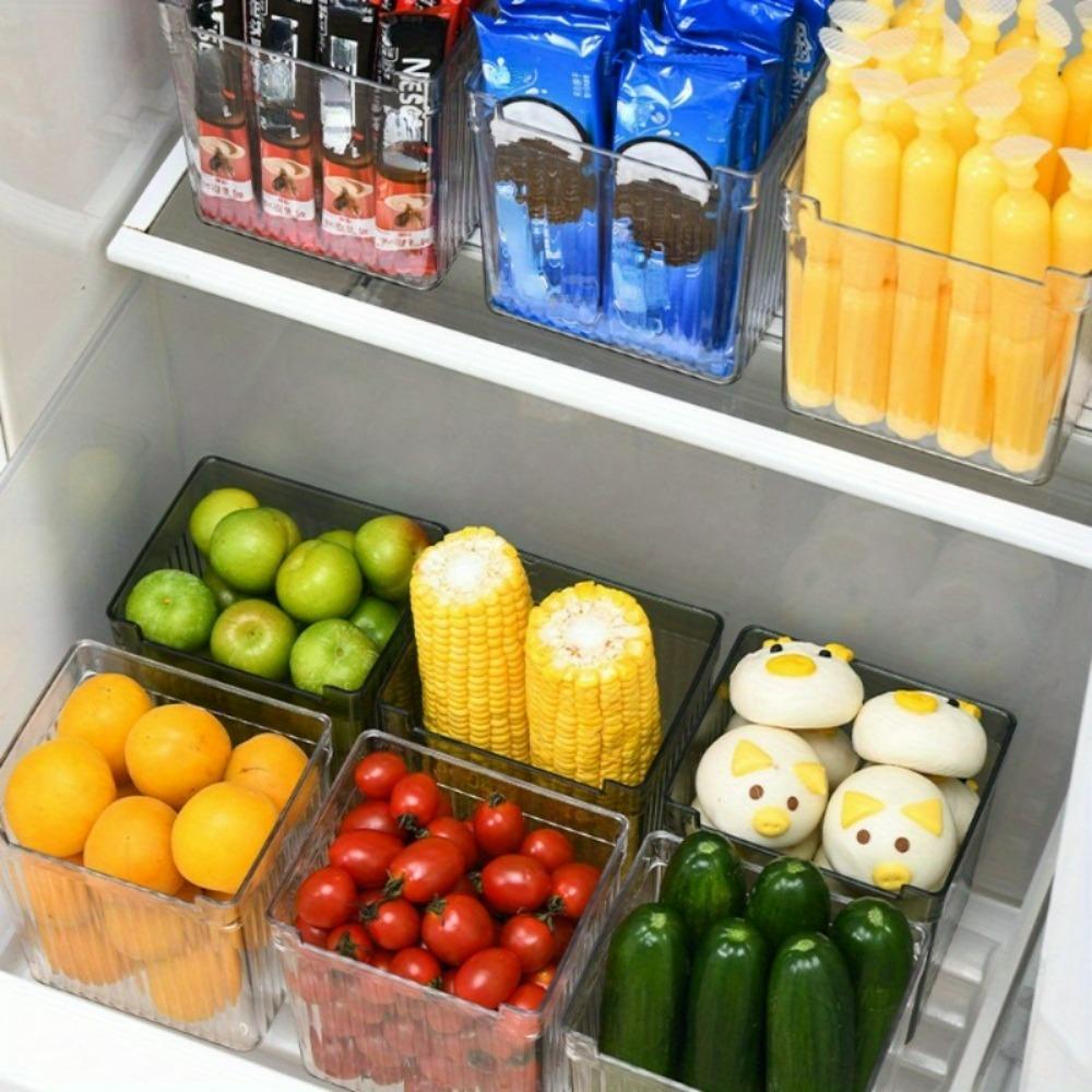 Refrigerator Side Door Organizer, Portable Transparent Food Storage Box for Fruit, Vegetable, Kitchen Organizers Accessories