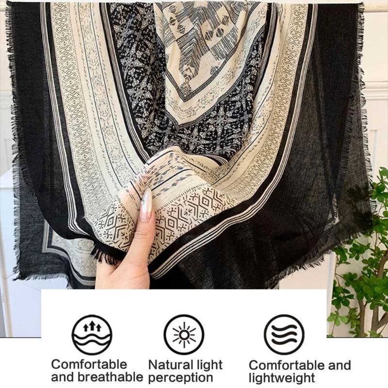 Soft Polyester Neck Scarf Multiuse Print Shawl Wrap Styling Scarf For Women and Girl Outdoor Beach Vacation Office