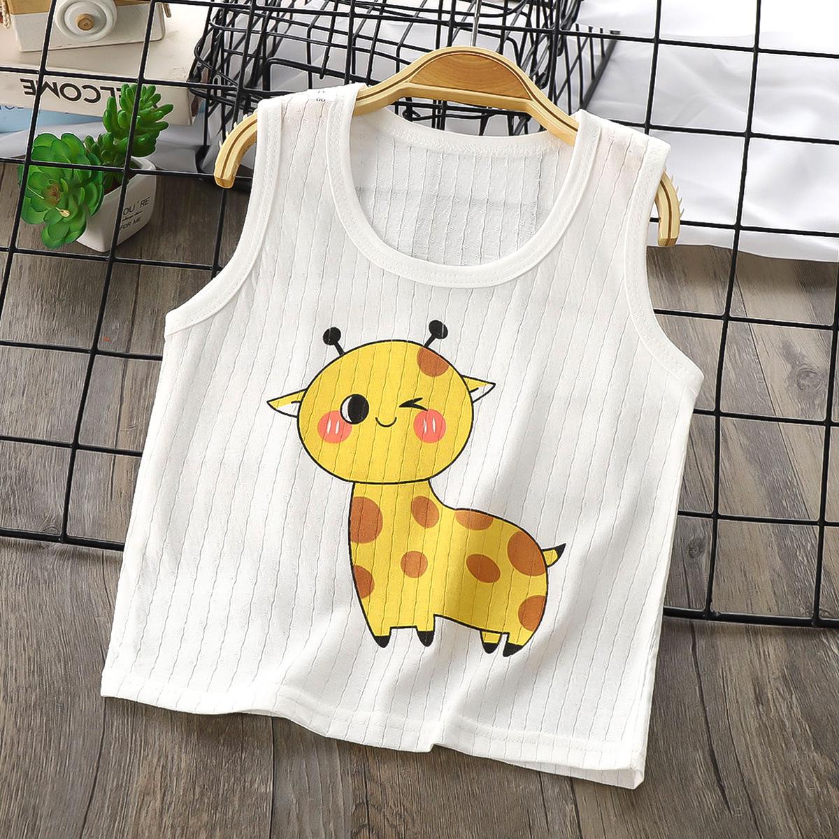 

Детская мультяшная хлопковая майка без рукавов для мальчиков и девочек - Летняя футболка Size 110 (100-110cm)