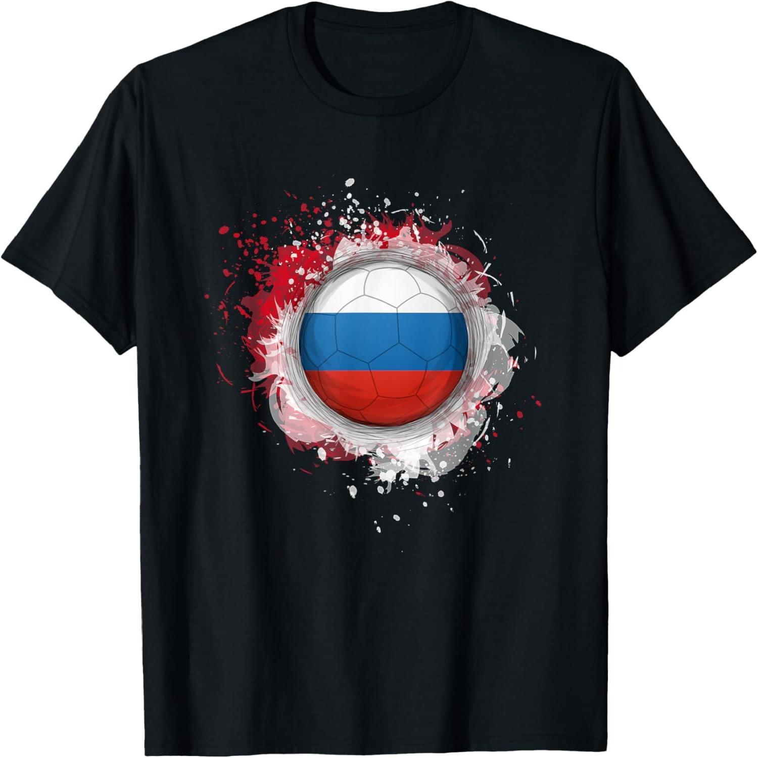 Proud Heritage Russia Flag Soccer Ball T-Shirt S
