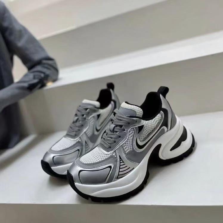 

New heightened thick bottom spring popular silver casual running sports small EVA material 35【foot length 22.5cm】 серебряный