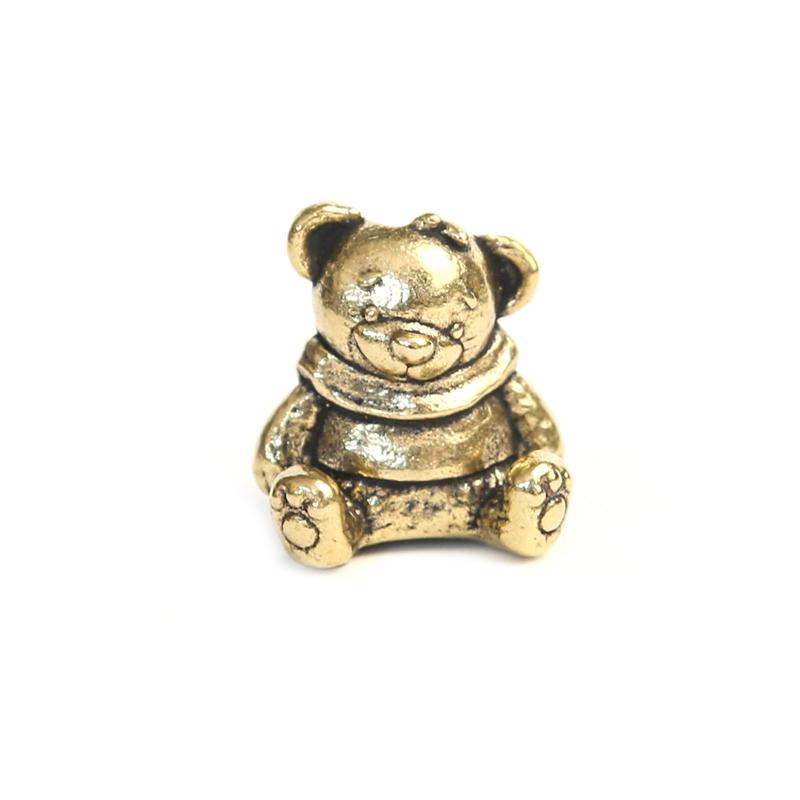 Cute Sitting Bear Brass Knife Bead EDC DIY Paracord Woven Bracelet Lanyard Pendants Accessories Outdoor Tool Hangings Trinkets
