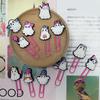 15Pcs Random Pattern Halloween Cartoon Bookmarks DIY Student Stationery Pink Storage Paper Clips Little Ghost Paper Clips Cute Halloween Gift