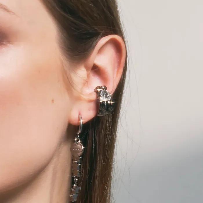 NO.317 [BLACK] GEOMETRY HEART EARCUFF