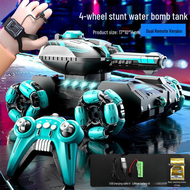 

Внедорожный трюковой танк с дистанционным управлением, управлением жестами и шестиколесным приводом Dual Lithium Battery