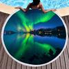 Aurora Print Round Beach Towel,Polyester Sand Resistant Beach Blanket,Soft Absorbent Quick Dry Pool Towel Portable Picnic Mat