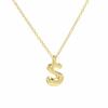 18K Gold Plated Balloon Bubble Hip Hop Necklace with 26 English Letters for Women