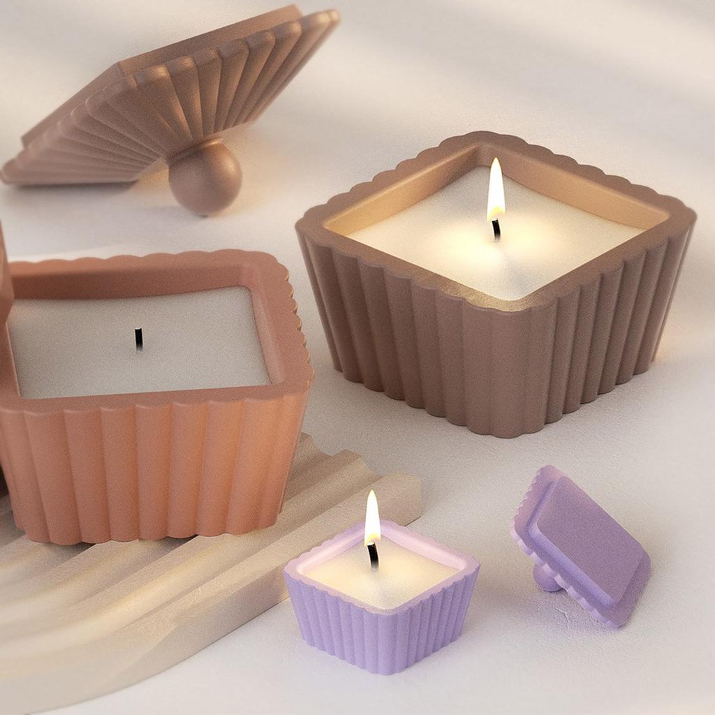 Flowerpot Silicone Mold Stripe? Trapezoid Storage Box Gypsum Concrete Mold Candle Potted Crystal Epoxy Resin Mould DIYs