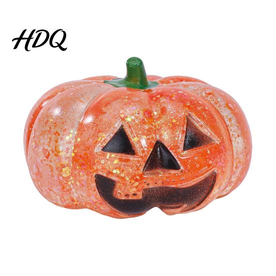 Glitter Stress Toy 1/2/3Pcs Halloween Pumpkin Head Ball, Anxiety Relief Spooky Toy, Stretchy Orange Sensory Healing Ball