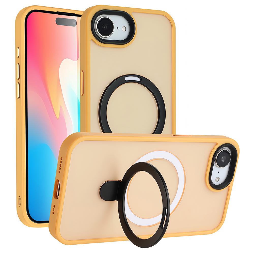 For iPhone 16e Case Compatible with MagSafe TPU+Acrylic Matte Phone Back Cover with Kickstand