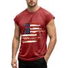 Men's Sleeveless Athletic Tank Top American Flag Graphic Print Muscle Fit Casual Workout Shirt for Summer