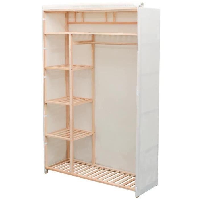 VidaXL Garde-robe en tissu et bois de pin 110x40x170 cm 42976