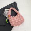 Ielgy Pleated Cloud Bag Trendy Bubble Dumpling Bag Quilted One-Shoulder Fashion Casual Underarm Bag