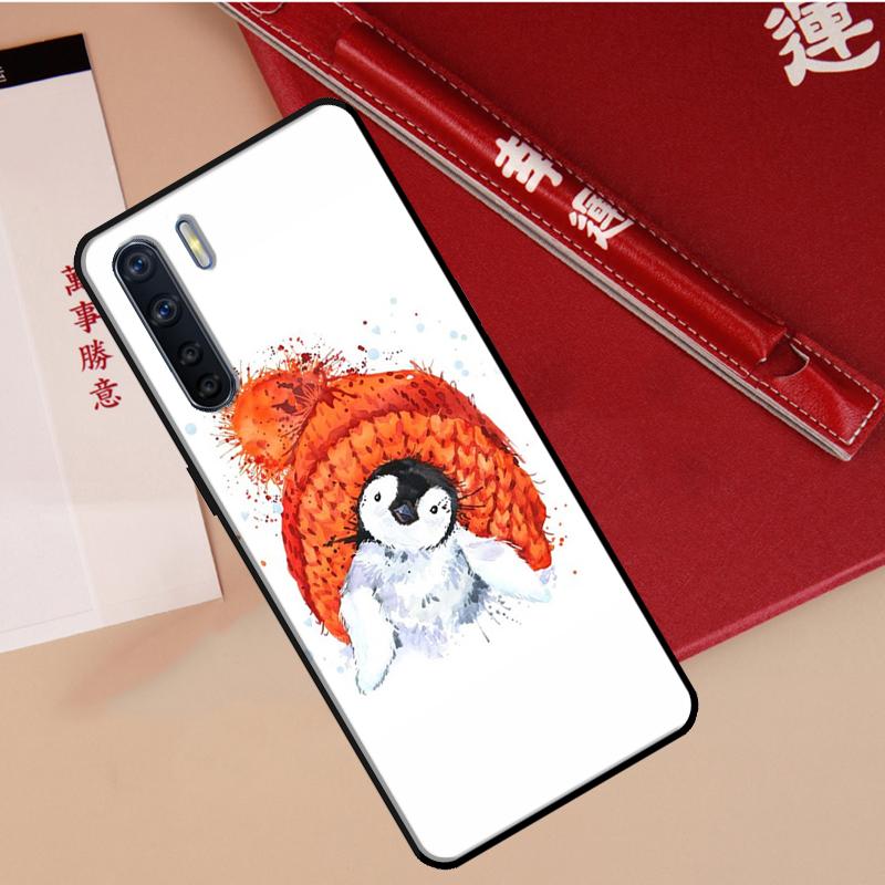 Cute Lovely Penguin Case For Oppo A60 A98 A58 A78 A18 A38 A80 A40 A77 A57 A17 A74 A54 A94 A96 A76 A16 A15 A5 Pro