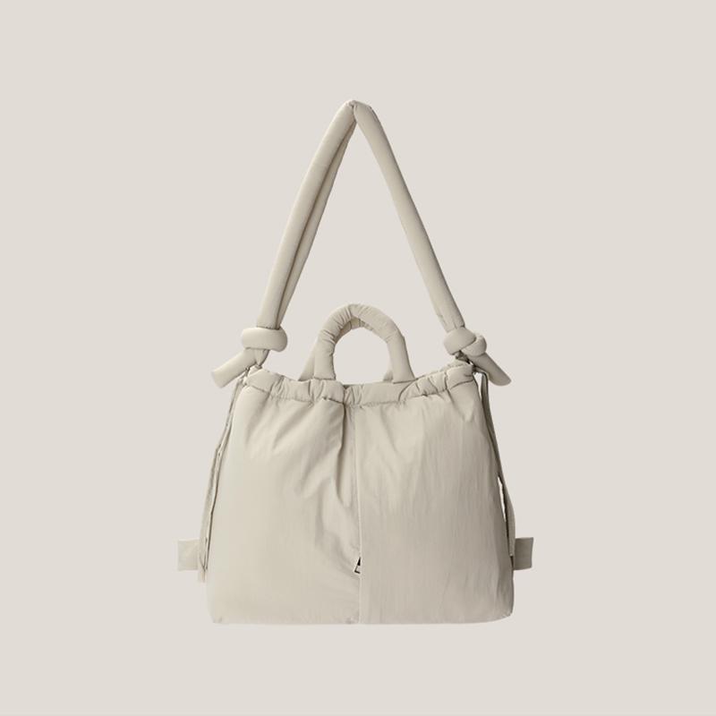 

Casual nylon padded tote bag designer soft puffer women shoulder crossbody bags Simple Vintage large capacity handbags 2025